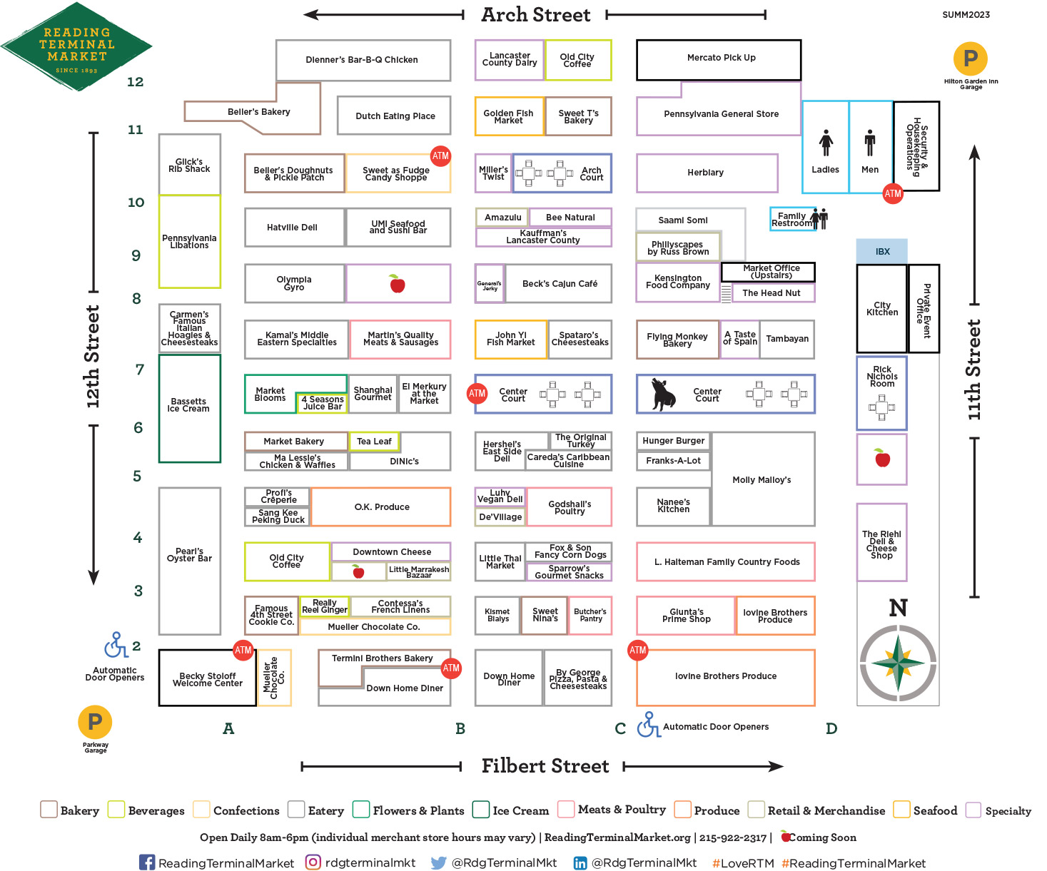 Market Map & Directory - Reading Terminal Market Philadelphia